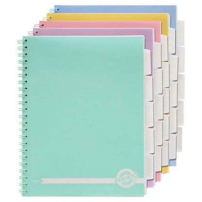 Pastel A4 250Pg Pp 5 Subject Wiro Project Book Pack Of 5 - ABC School Supplies