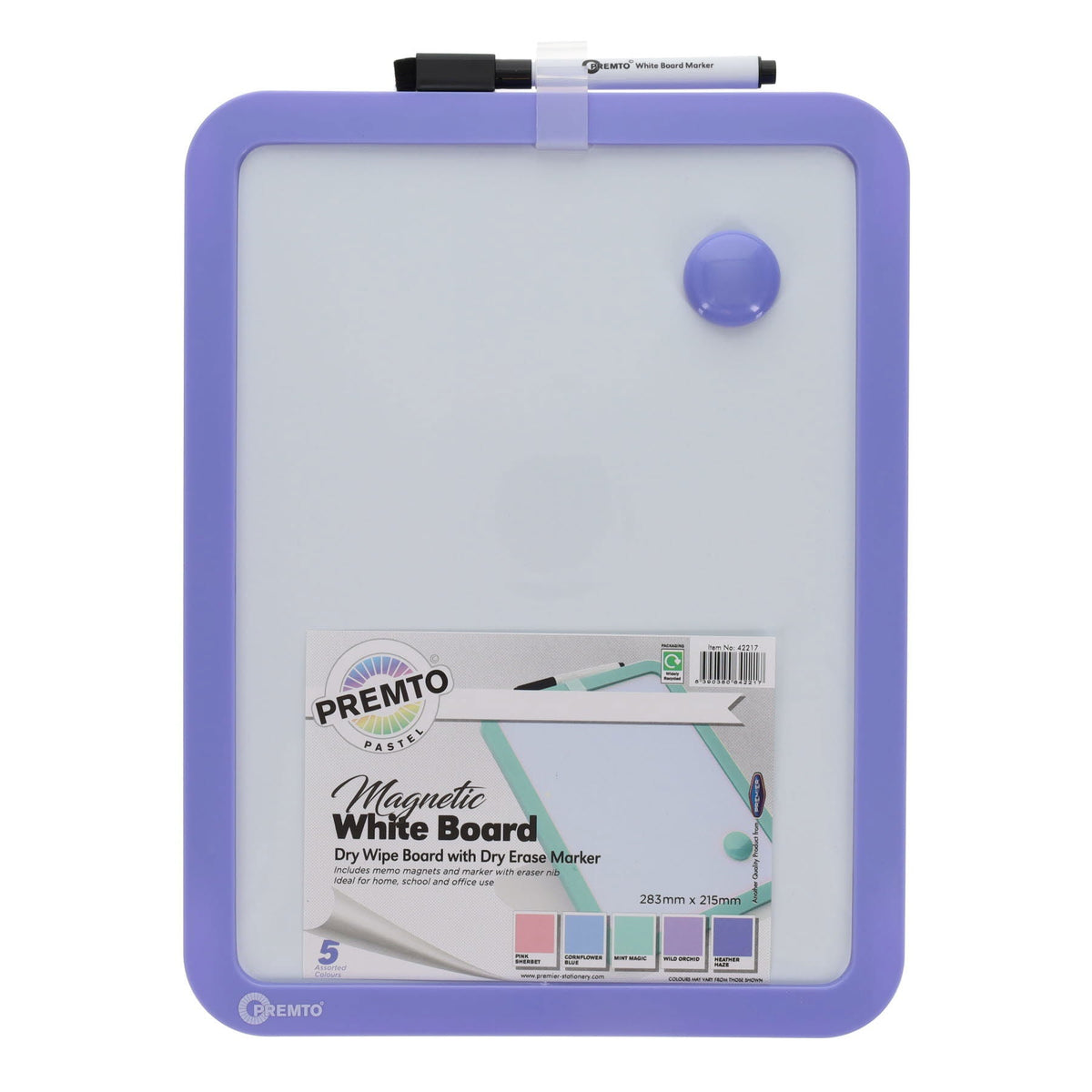 Pastel Magnetic Dry Wipe Whiteboard With Dry Erase Marker - ABC School Supplies