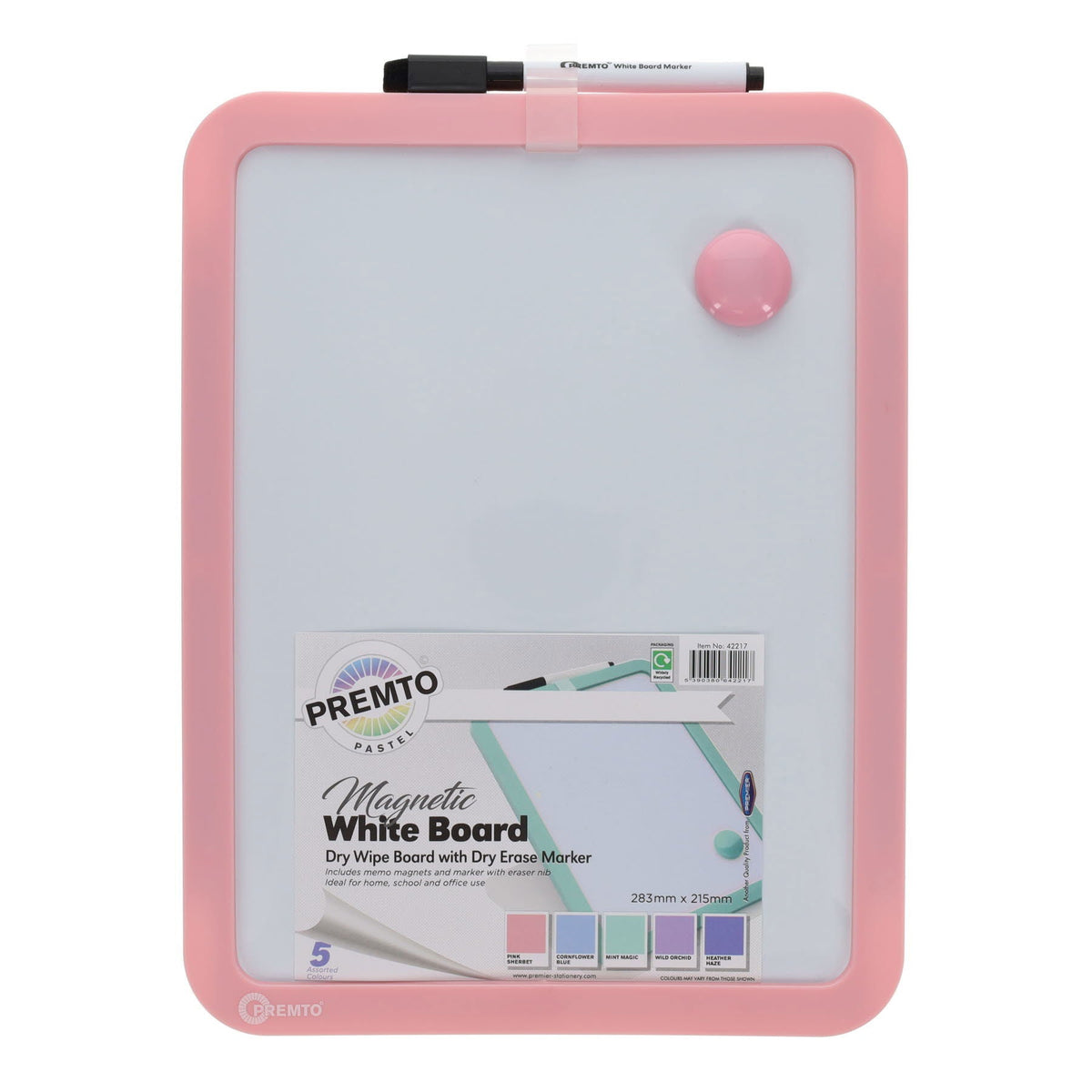 Pastel Magnetic Dry Wipe Whiteboard With Dry Erase Marker - ABC School Supplies