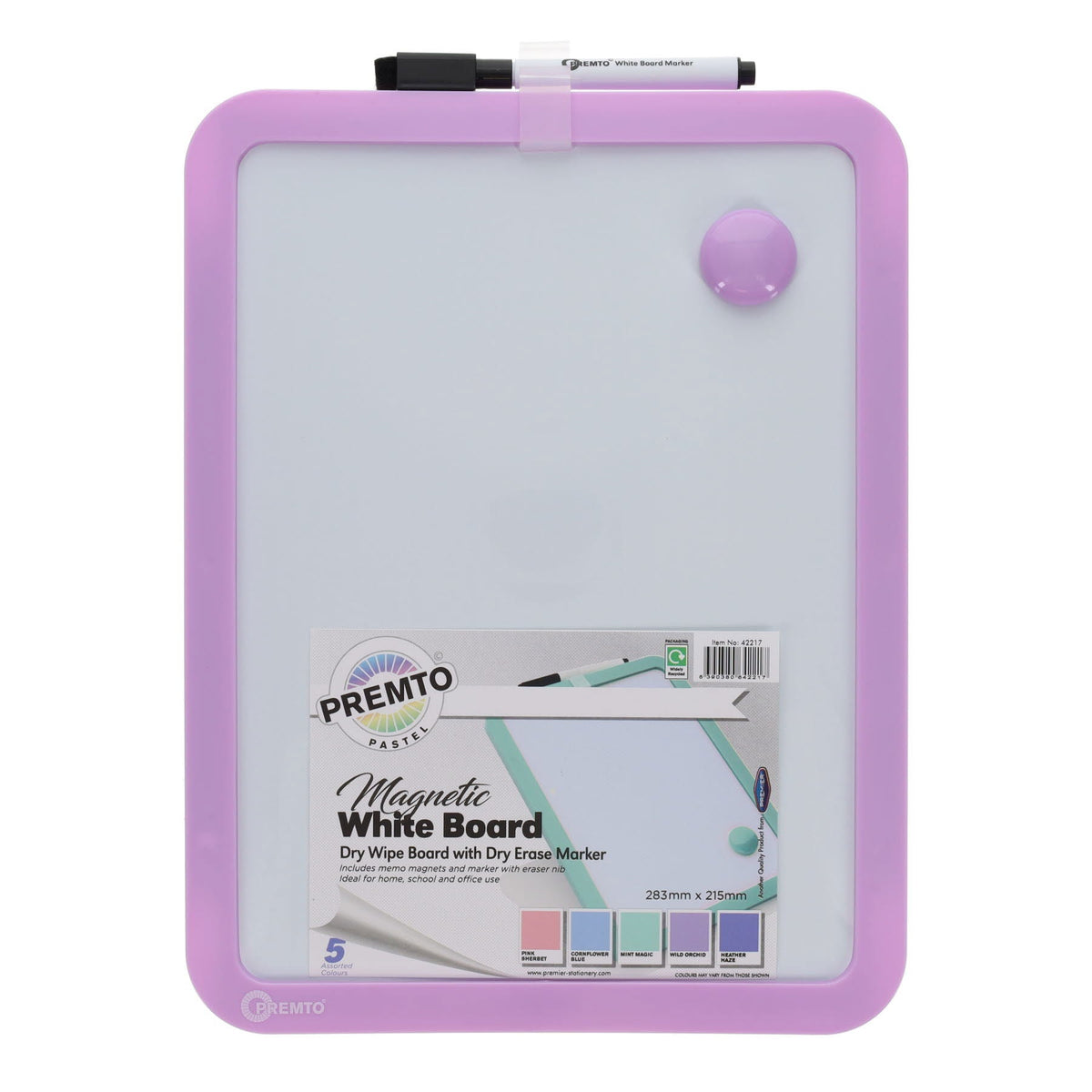 Pastel Magnetic Dry Wipe Whiteboard With Dry Erase Marker - ABC School Supplies