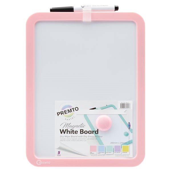 Pastel Magnetic Dry Wipe Whiteboards Pack Of 5 - ABC School Supplies