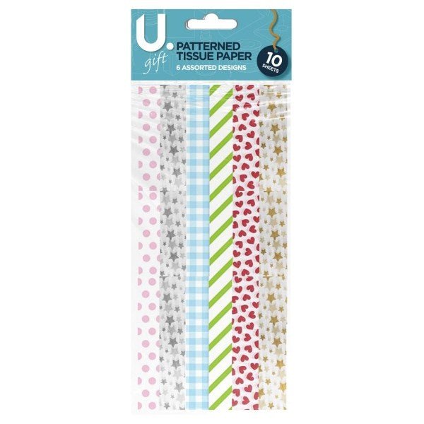**Patterned Tissue Paper - 10 Sheets - ABC School Supplies