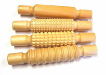 Patterned Wooden Rolling Pins 21Cm Set Of 4 - ABC School Supplies