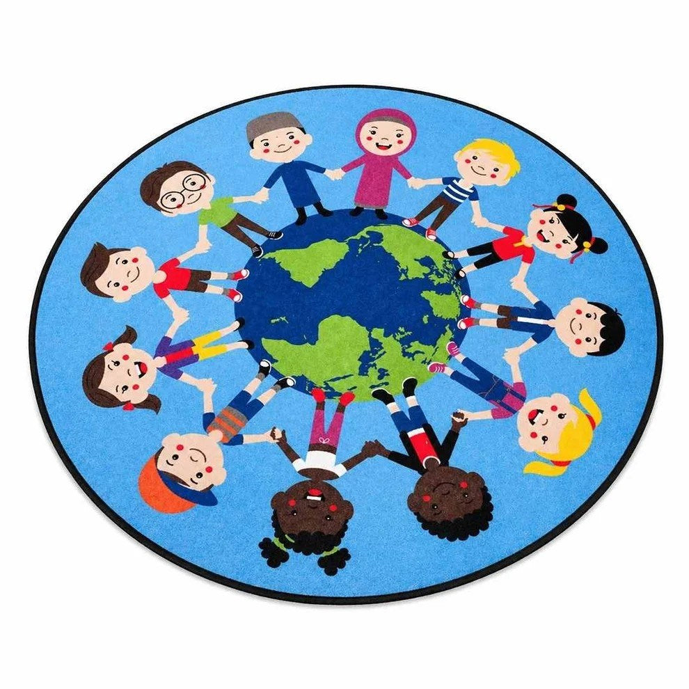 People Around the World Circular Carpet 2 Metre
