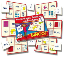 **Percentages, Decimals & Fractions Bingo - ABC School Supplies