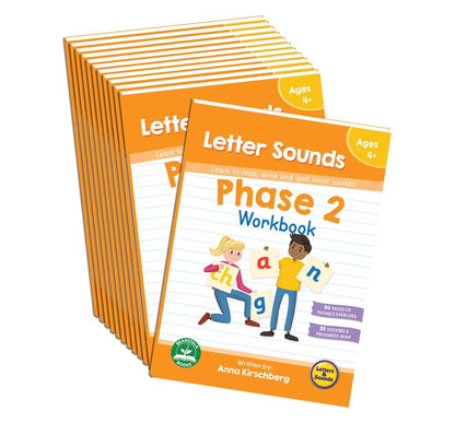 Phase 2 Letter Sounds Workbook - 12 Pack - ABC School Supplies