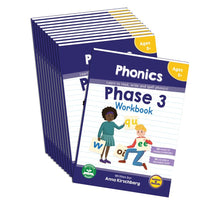 Phase 3 Phonics Workbook - 12 Pack - ABC School Supplies
