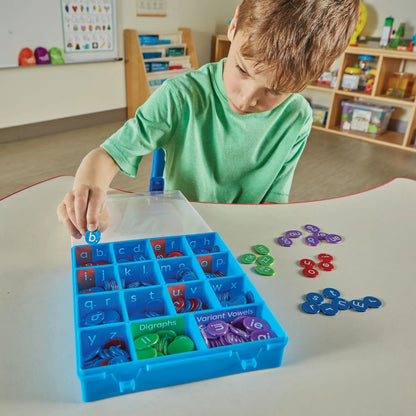 Phonics Alphabet Chips With Storage - ABC School Supplies