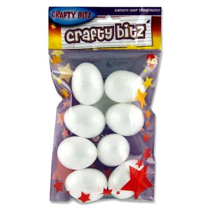 Polystyrene Eggs Pack of 8 - 5cm - ABC School Supplies