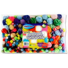 Pom Poms Assorted Sizes And Colours Pack 454G - ABC School Supplies