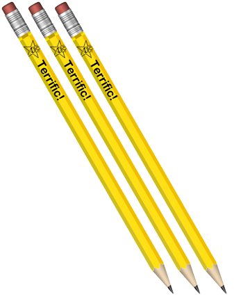 **Praise Pencils Terrific! (Pack Of 10) - ABC School Supplies