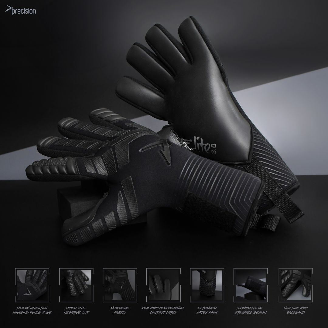 Precision Elite 3.0 Blackout Contact Junior Goalkeeper Gloves - ABC School Supplies