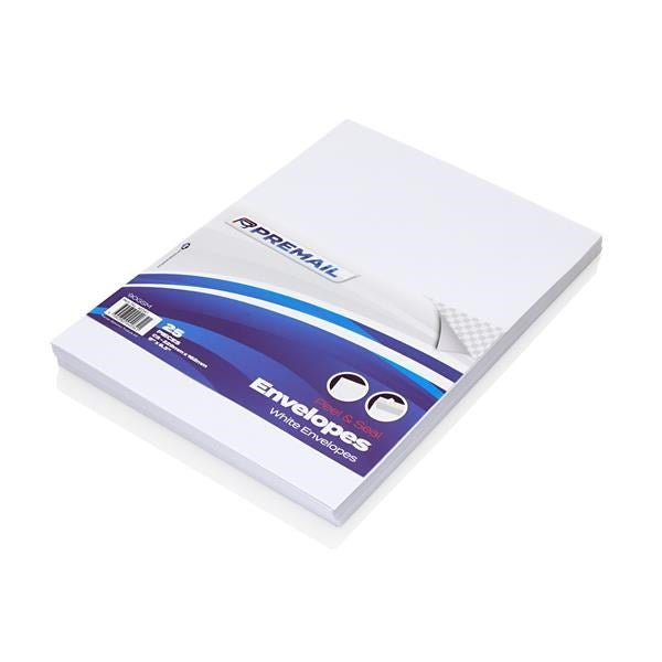 Premail Pkt.25 C5 Peel & Seal Envelopes - White - ABC School Supplies