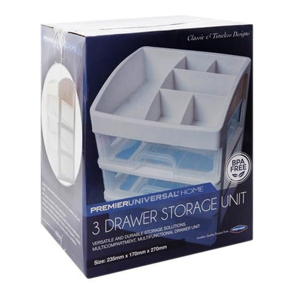Premier 3 Drawer Storage Unit Medium - ABC School Supplies