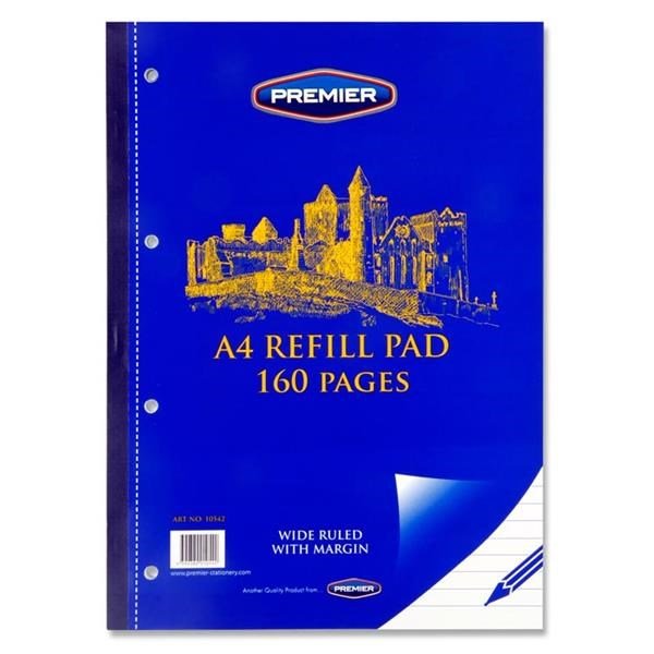 Premier A4 160Pg Refill Pad - Side - ABC School Supplies