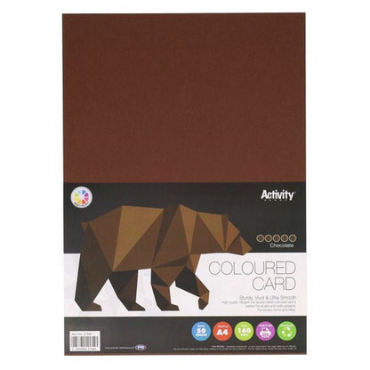 Premier A4 Chocolate Brown Card 160Gsm (Pack Of 50 Sheets) - ABC School Supplies