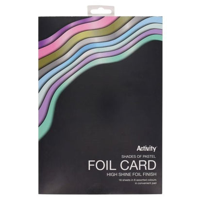 Premier A4 Foil Card 16 Sheets - Shades Of Pastel - ABC School Supplies