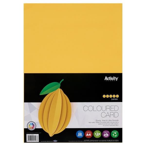 Premier Activity A4 160gsm Card 50 Sheets – Colours - ABC School Supplies