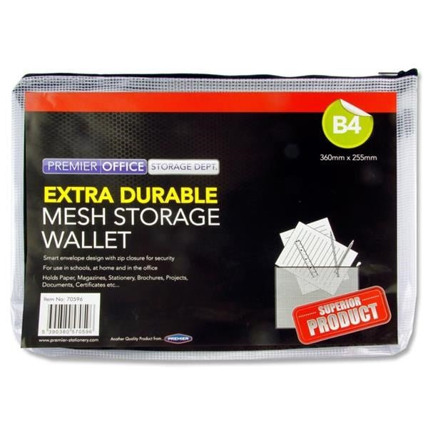 Premier Office B4 Extra Durable Mesh Storage Wallet - ABC School Supplies