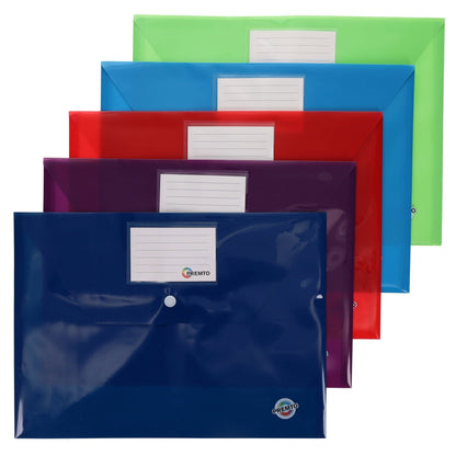 Premto A4 Button Storage Wallets Pack Of 5 - ABC School Supplies