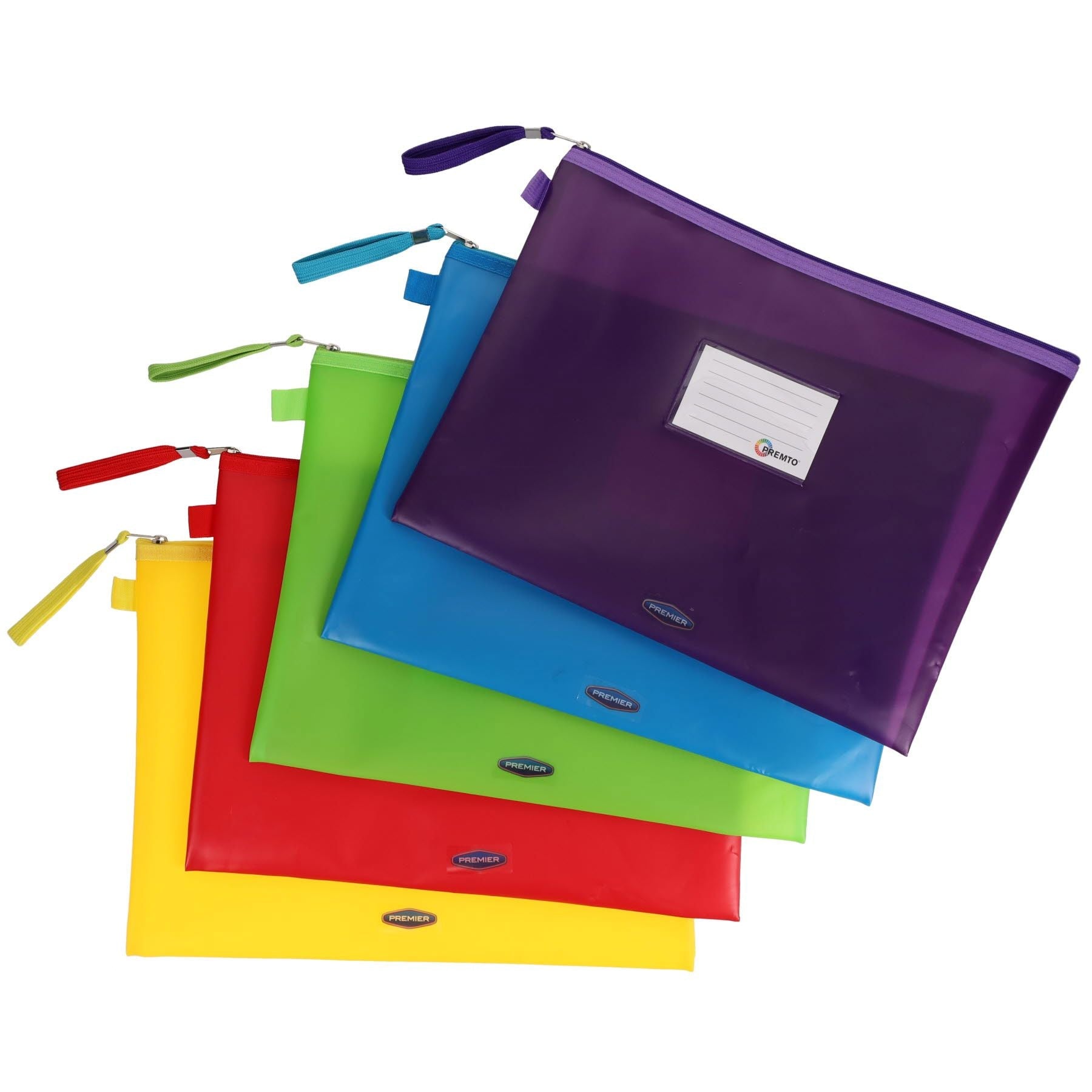 Premto A4+ Extra Durable Storage Wallets - Ice Colours - Pack of 5 - ABC School Supplies