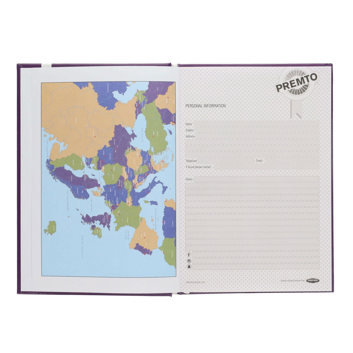 Premto A5 2026-2027 Page a Day Academic Diary - Bold Colours - ABC School Supplies