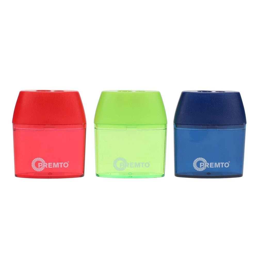 Premto Barrel Double Hole Sharpener - Pack of 18 - ABC School Supplies