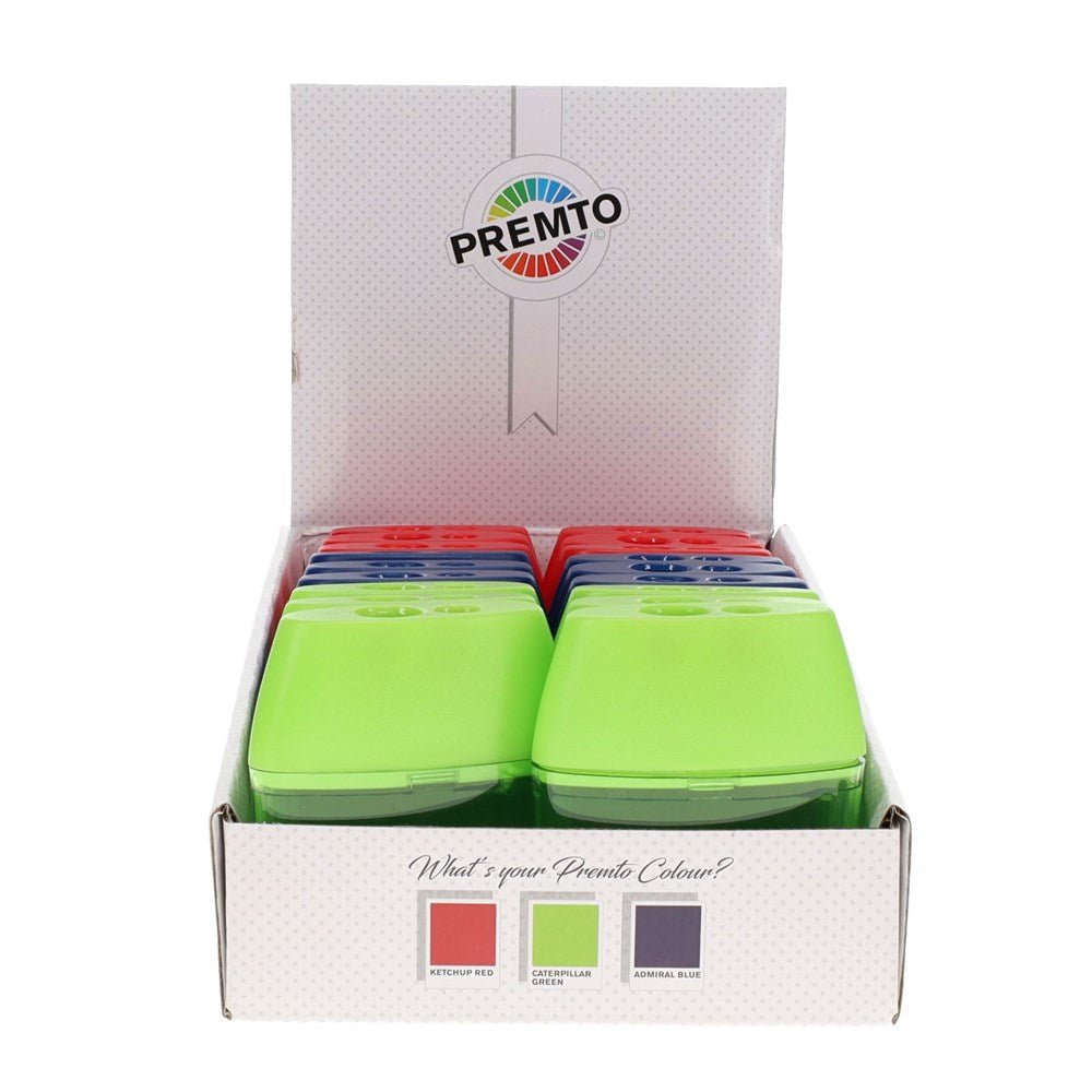 Premto Barrel Double Hole Sharpener - Pack of 18 - ABC School Supplies