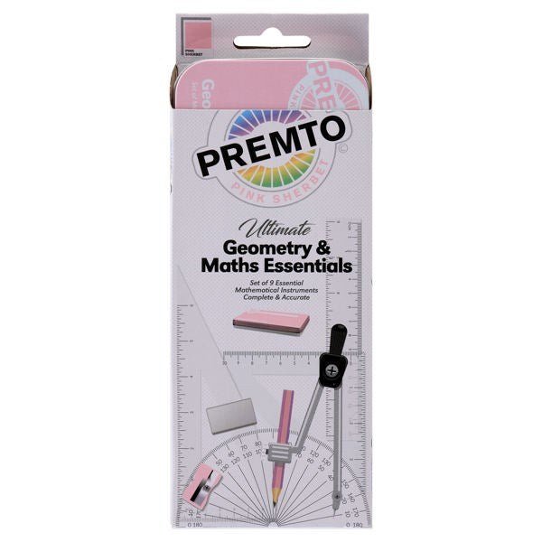 Premto Maths Set 9pcs - Pink Sherbet - ABC School Supplies