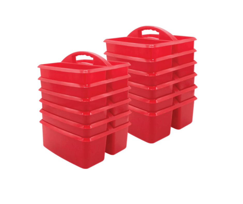 Premto Multifunctional Storage Caddy Bundle (12) - Fire Engine Red - ABC School Supplies