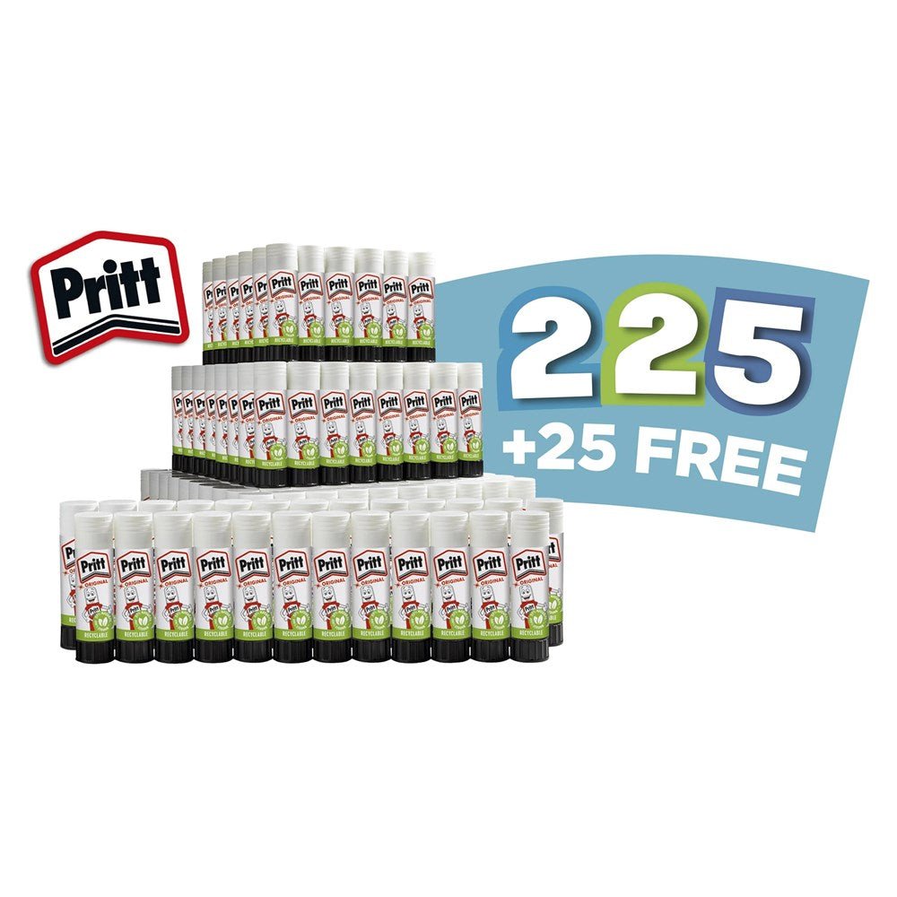 Pritt Glue Stick - 43g - Pack of 225 + 25 FREE - ABC School Supplies