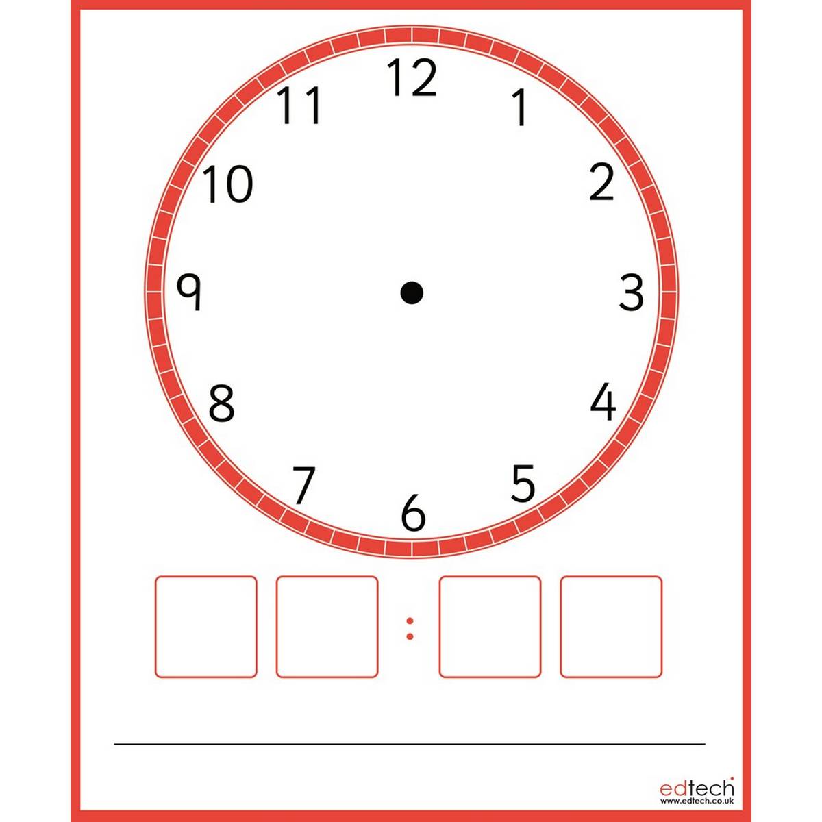 Magnetic Multiboard Clock & 10 Dry Wipe Clock Faces Class Pack