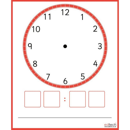 Magnetic Multiboard Clock & 10 Dry Wipe Clock Faces Class Pack