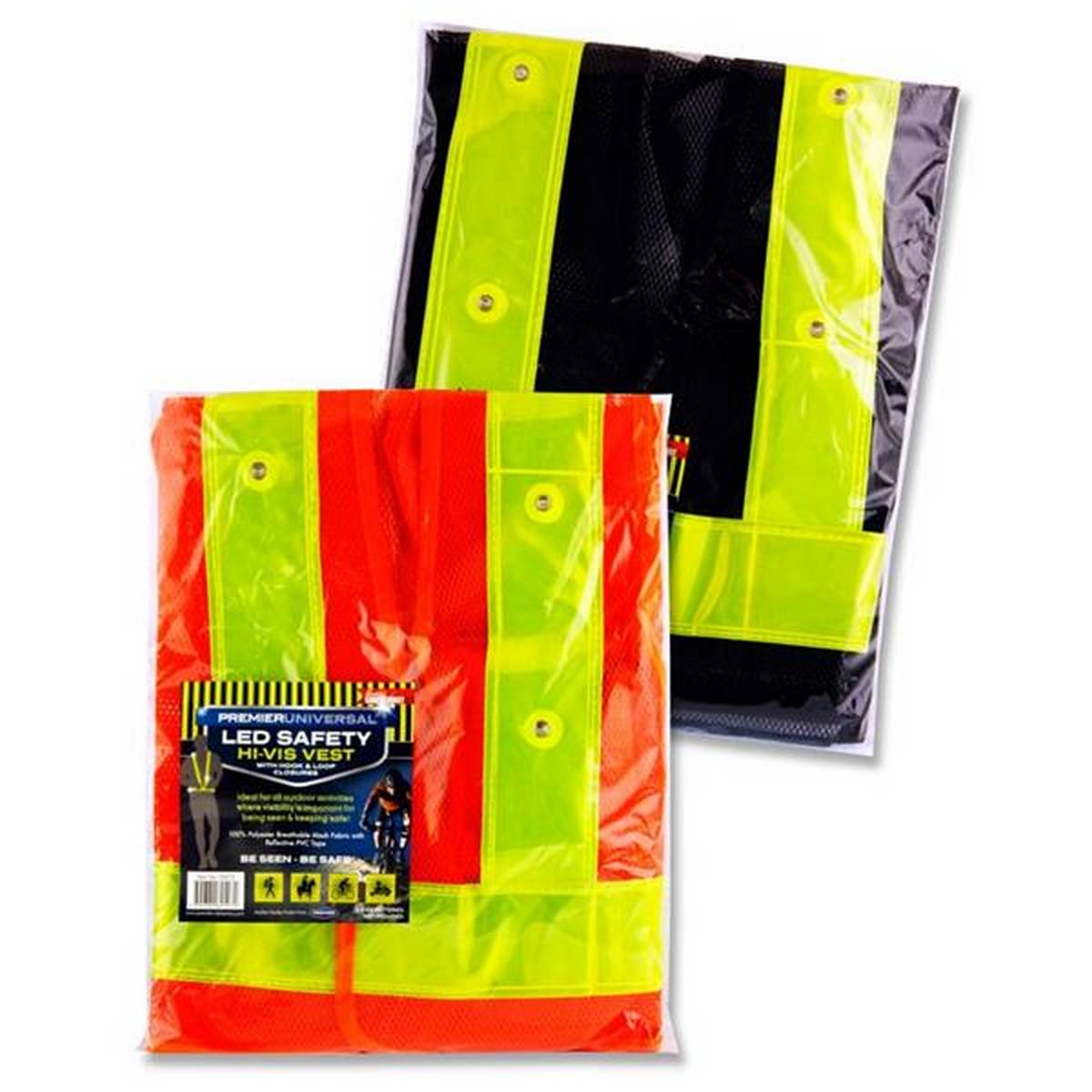 Universal Led High Visibility Safety Waistcoats - Pack of 2 Asst.