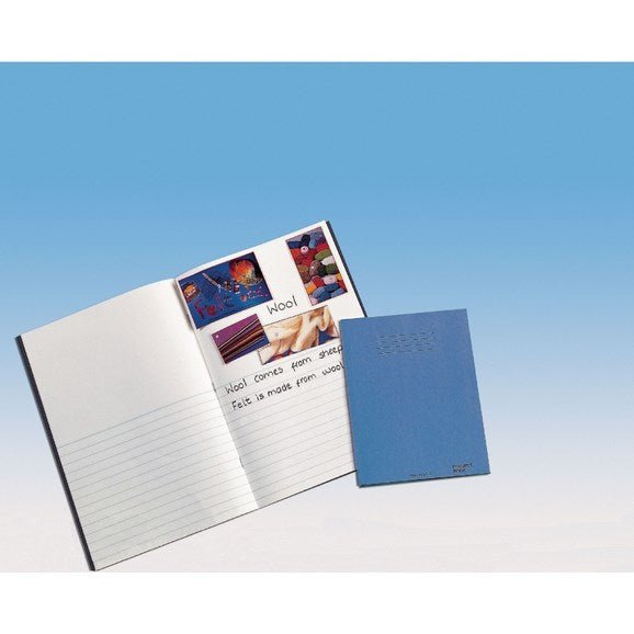 Project Book 339 X 240Mm, 40 Page, Top Half Plain / Bottom Half 12Mm Ruled, Light Blue - Pack Of 100 - ABC School Supplies