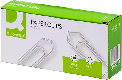 Q - Connect Paperclips 26Mm - Pack Of 1000 - ABC School Supplies