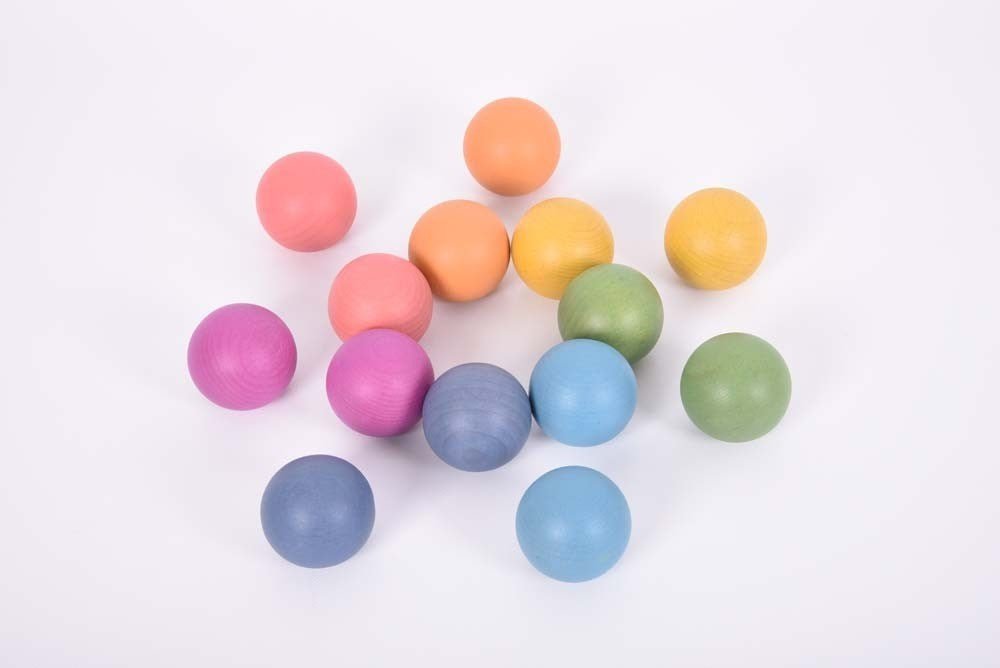 Rainbow Wooden Balls - ABC School Supplies
