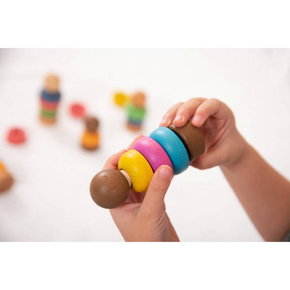 Rainbow Wooden Community People - ABC School Supplies