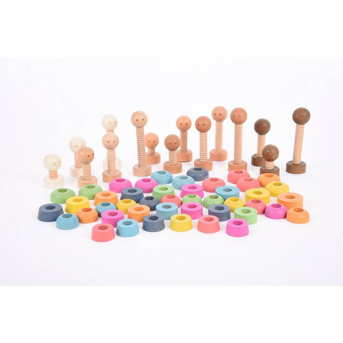 Rainbow Wooden Community People - ABC School Supplies