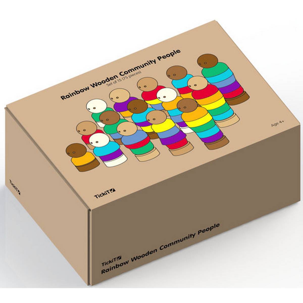 Rainbow Wooden Community People - ABC School Supplies