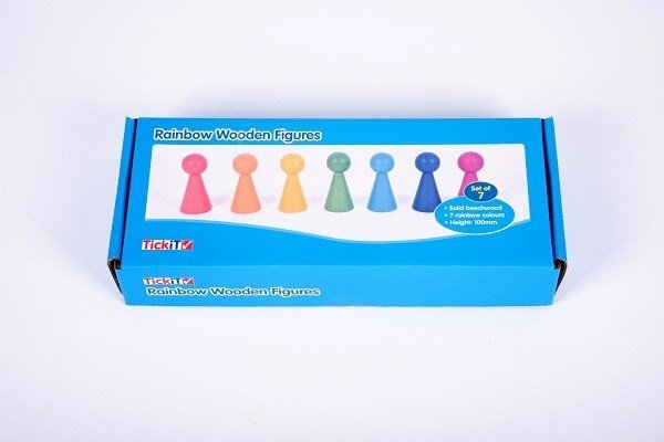 **Rainbow Wooden Figures - ABC School Supplies