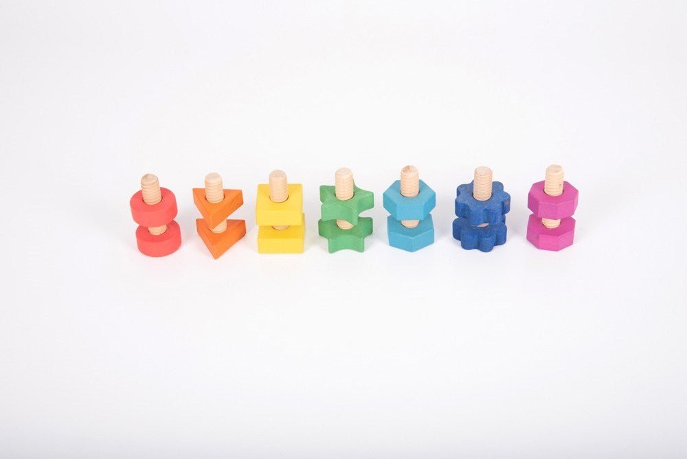Rainbow Wooden Nuts & Bolts - ABC School Supplies