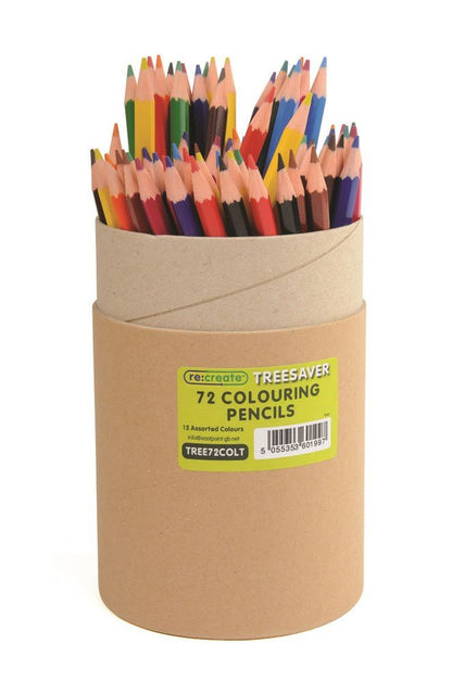 ReCreate Treesaver Recycled Colouring Pencils Tub of 72 - ABC School Supplies