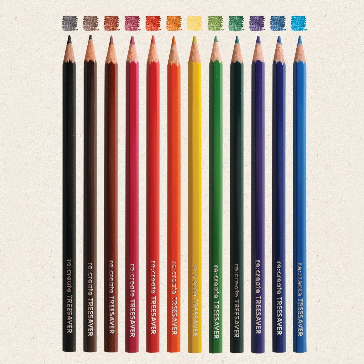 ReCreate Treesaver Recycled Colouring Pencils Tub of 72 - ABC School Supplies