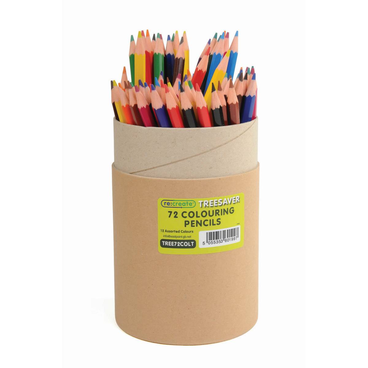 ReCreate Treesaver Recycled Colouring Pencils Tub of 72 - ABC School Supplies