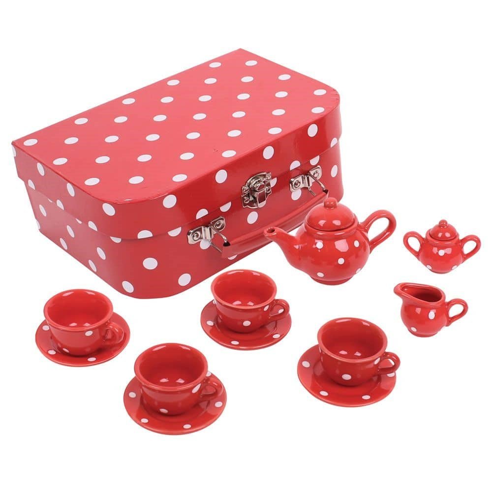Red Polka Dot Porcelain Tea Set - ABC School Supplies