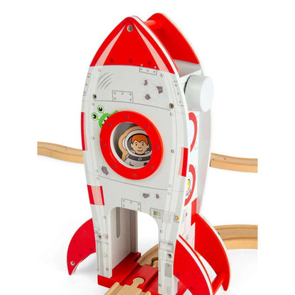 Rocket Ship - Wooden Railway Accessory, Spaceship Toy for Train Set - ABC School Supplies