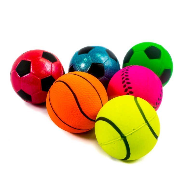 Rubber Ball Sports Assorted Pack Of 24 - ABC School Supplies