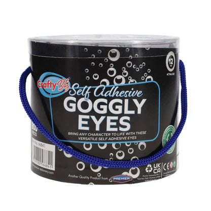 Self Adhesive Goggly Eyes - 12mm Tub of 800 - ABC School Supplies