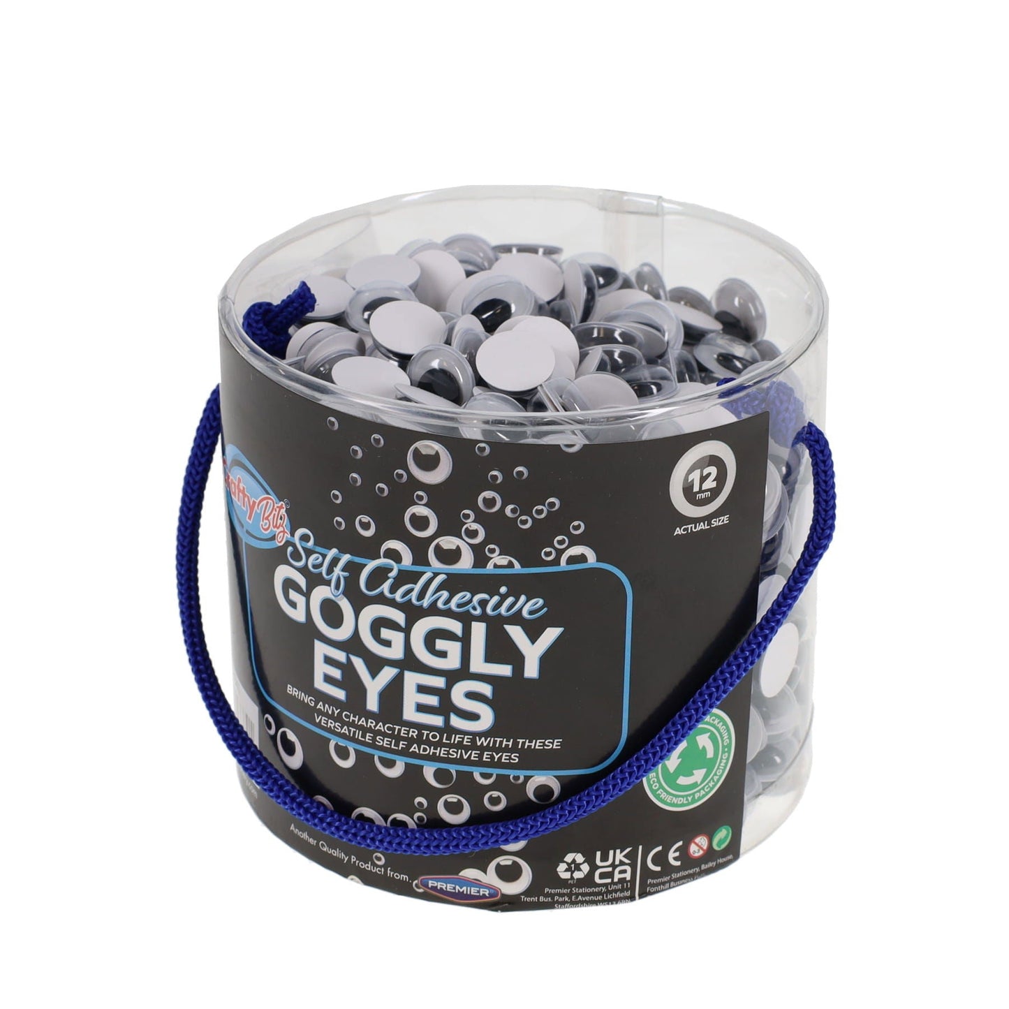 Self Adhesive Goggly Eyes - 12mm Tub of 800 - ABC School Supplies